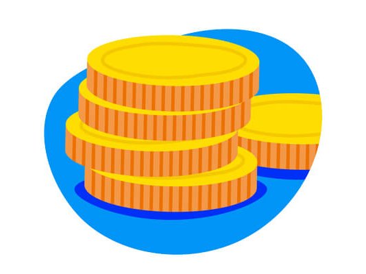 An illustration of four coins stacked on top of each other