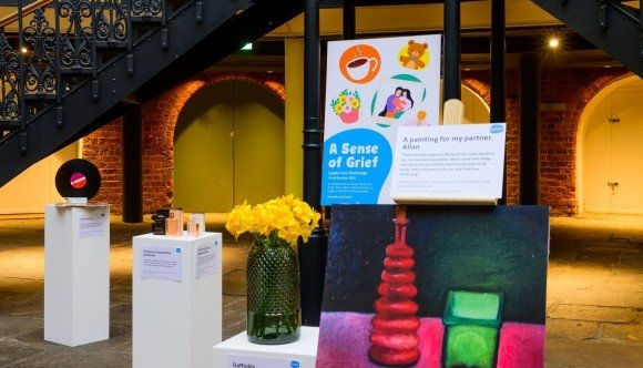 Image of a painting on display as part of Sue Ryder’s ‘A Sense of Grief’ campaign
