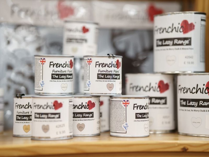 A photo of some paint pots for sale in one of our shops