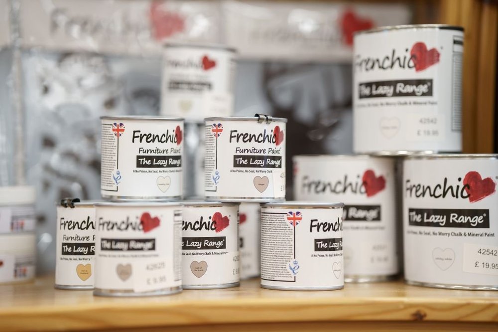 A photo of some paint pots for sale in one of our shops