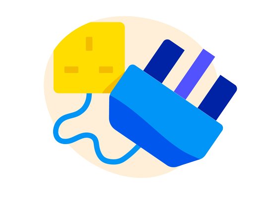 An illustration of a plug and socket