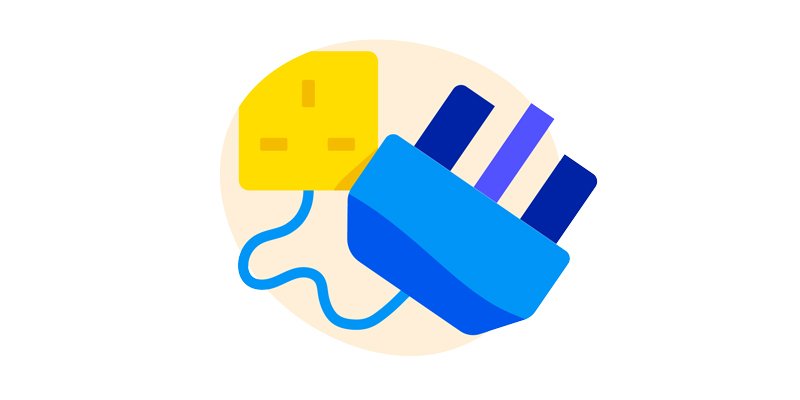 An illustration of a plug and socket
