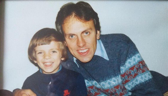 Richard Stuttard as a young boy with his father David