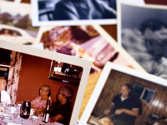 A selection of family photographs, showing special memories of loved ones