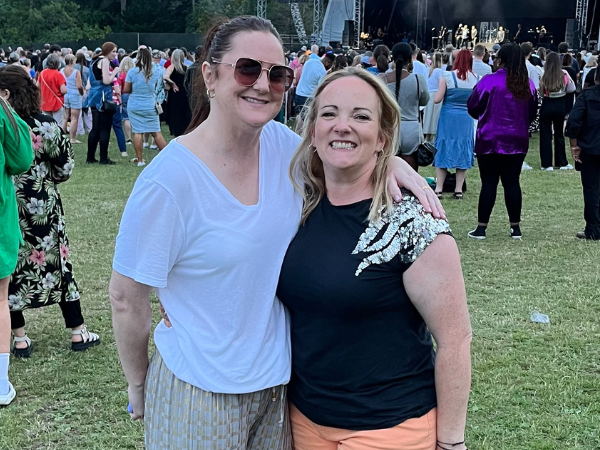 Helen and Kerrie at a festival