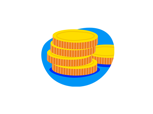 Illustration of pile of coins