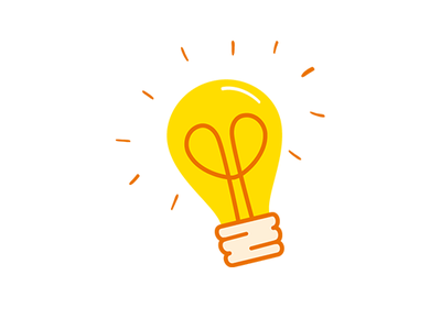 Illustration of an illuminated lightbulb