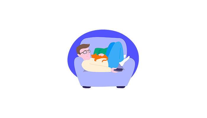 illustration of man laying on sofa