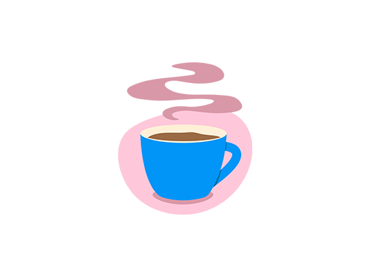 illustration of steaming cup of coffee
