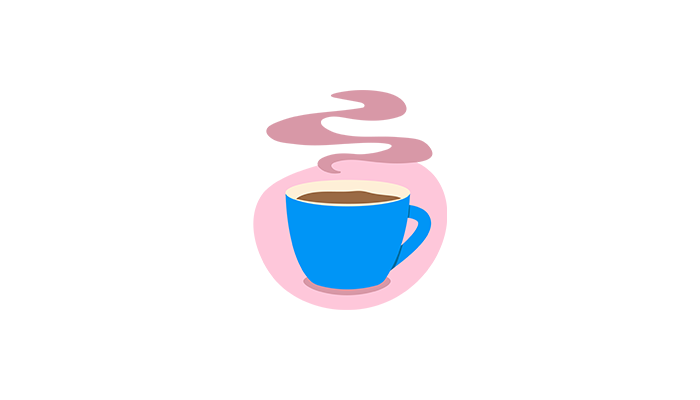illustration of steaming cup of coffee